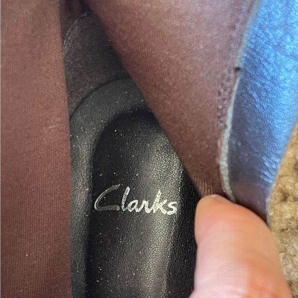 Clarks Gray Leather Limbo Dance Ankle Booties Limbo Dance Size 10 EUC Side Zip - Picture 8 of 8